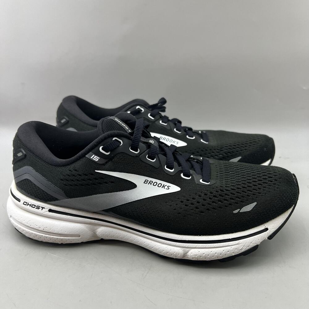 Brooks Ghost 15 Running Shoes Women Size 7 B Black Mesh Comfort Cushion Sneakers